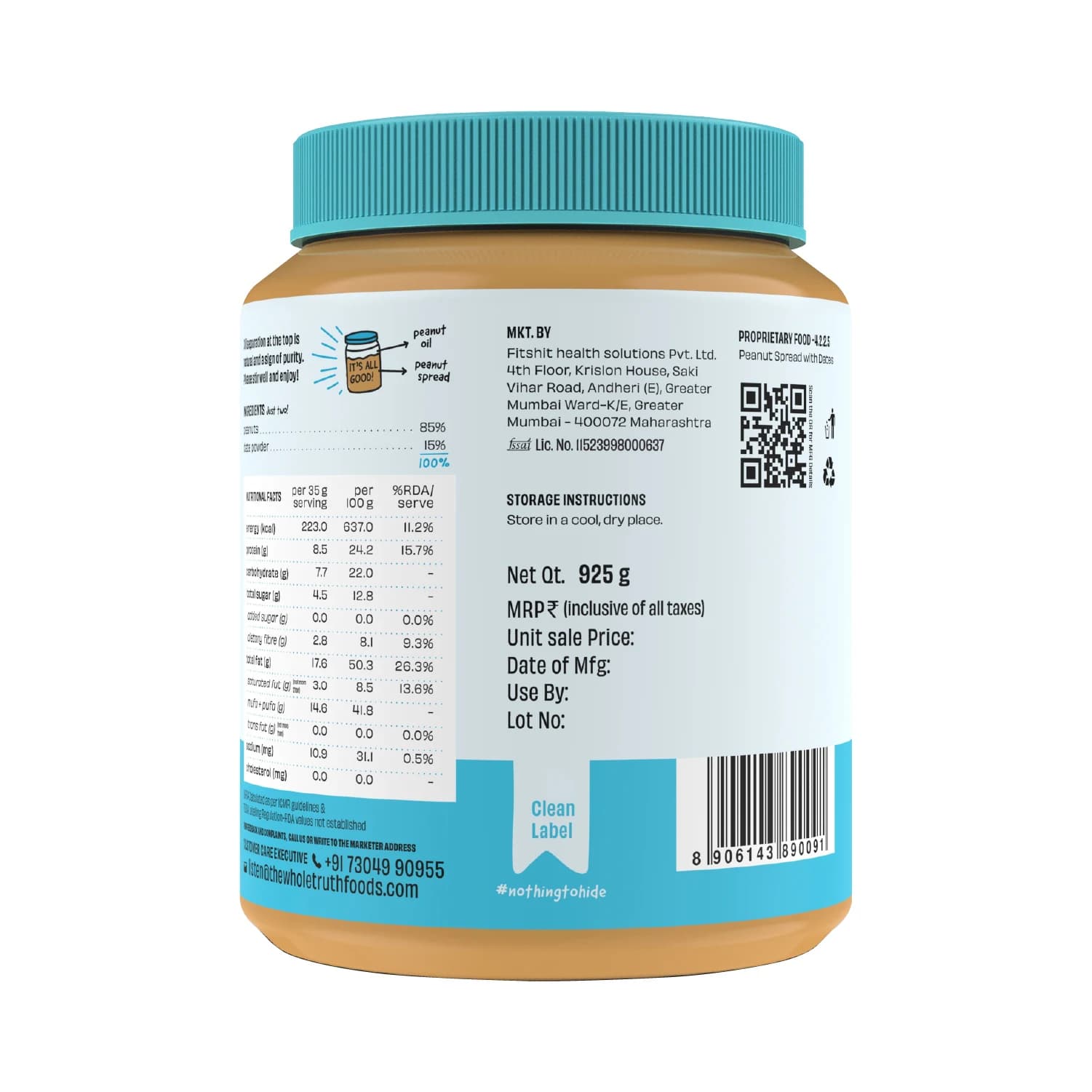 Peanut Butter, Crunchy, Date-Sweetened, Crunchy, Date-Sweetened