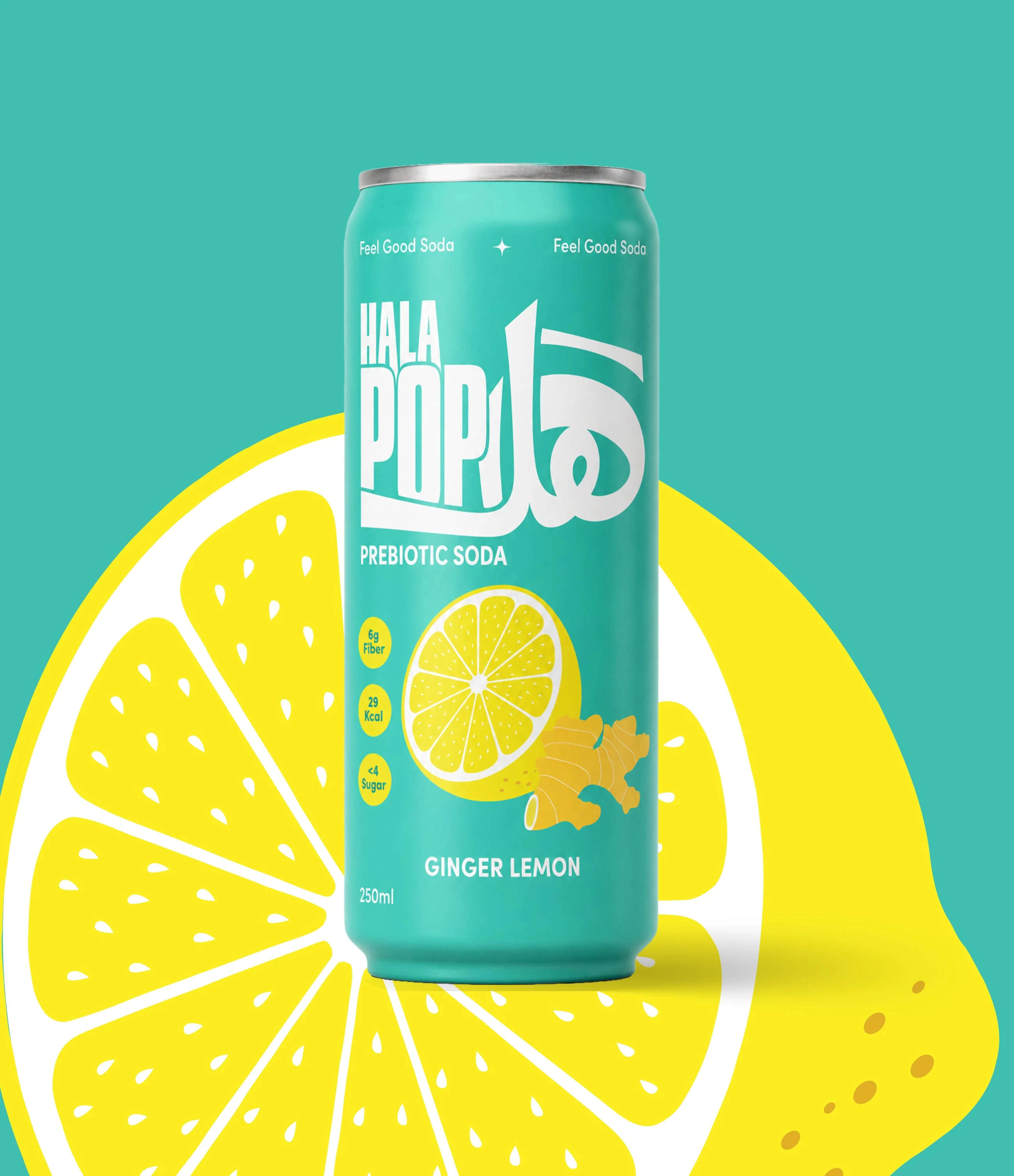 Prebiotic Soda, Ginger Lemon, Ginger Lemon