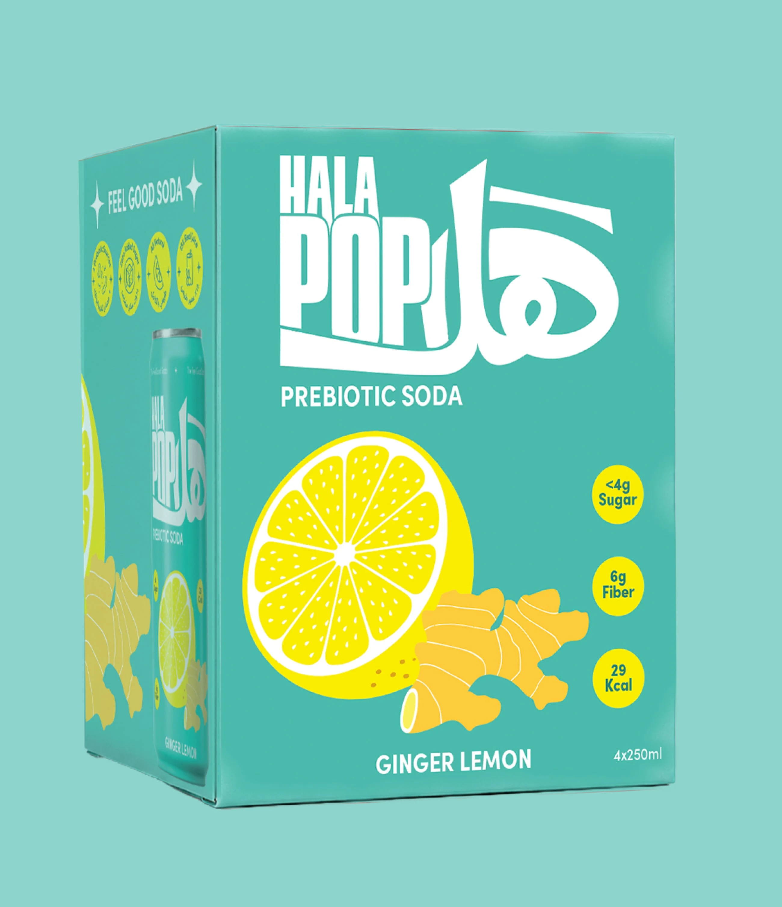 Prebiotic Soda, Ginger Lemon, Ginger Lemon