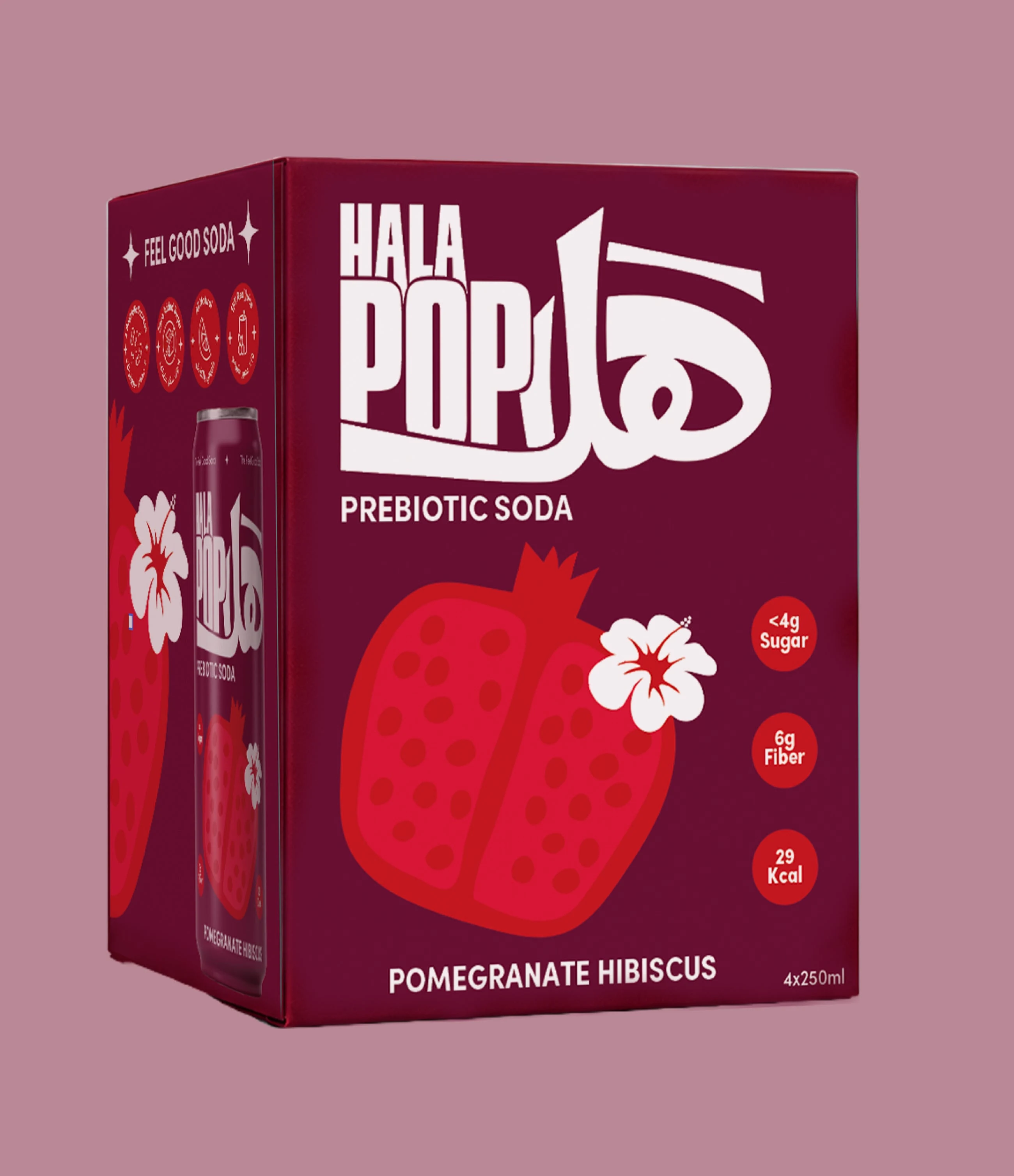 Prebiotic Soda, Pomegranate Hibiscus, Pomegranate Hibiscus