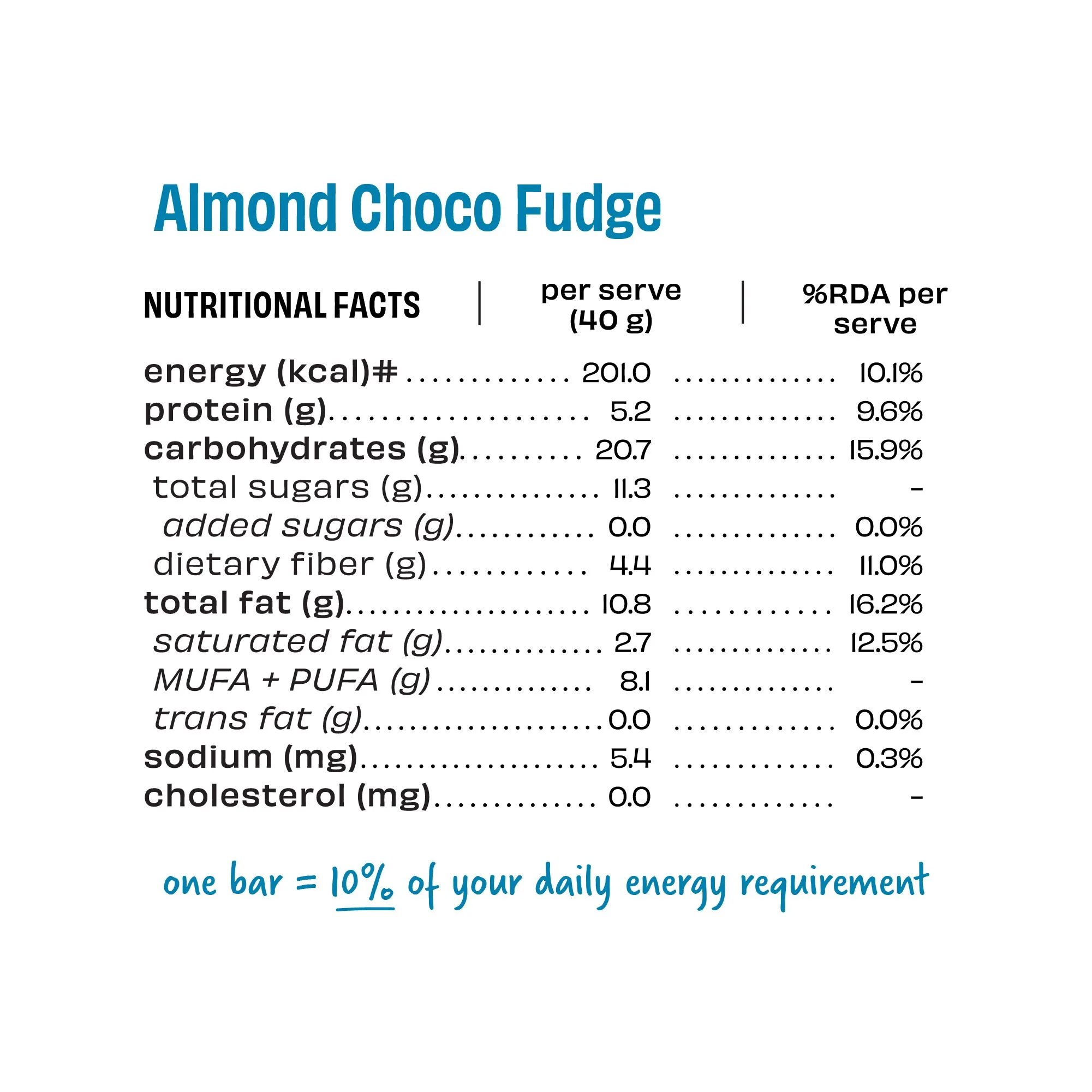 Energy Bar, Almond Choco Fudge, Almond Choco Fudge
