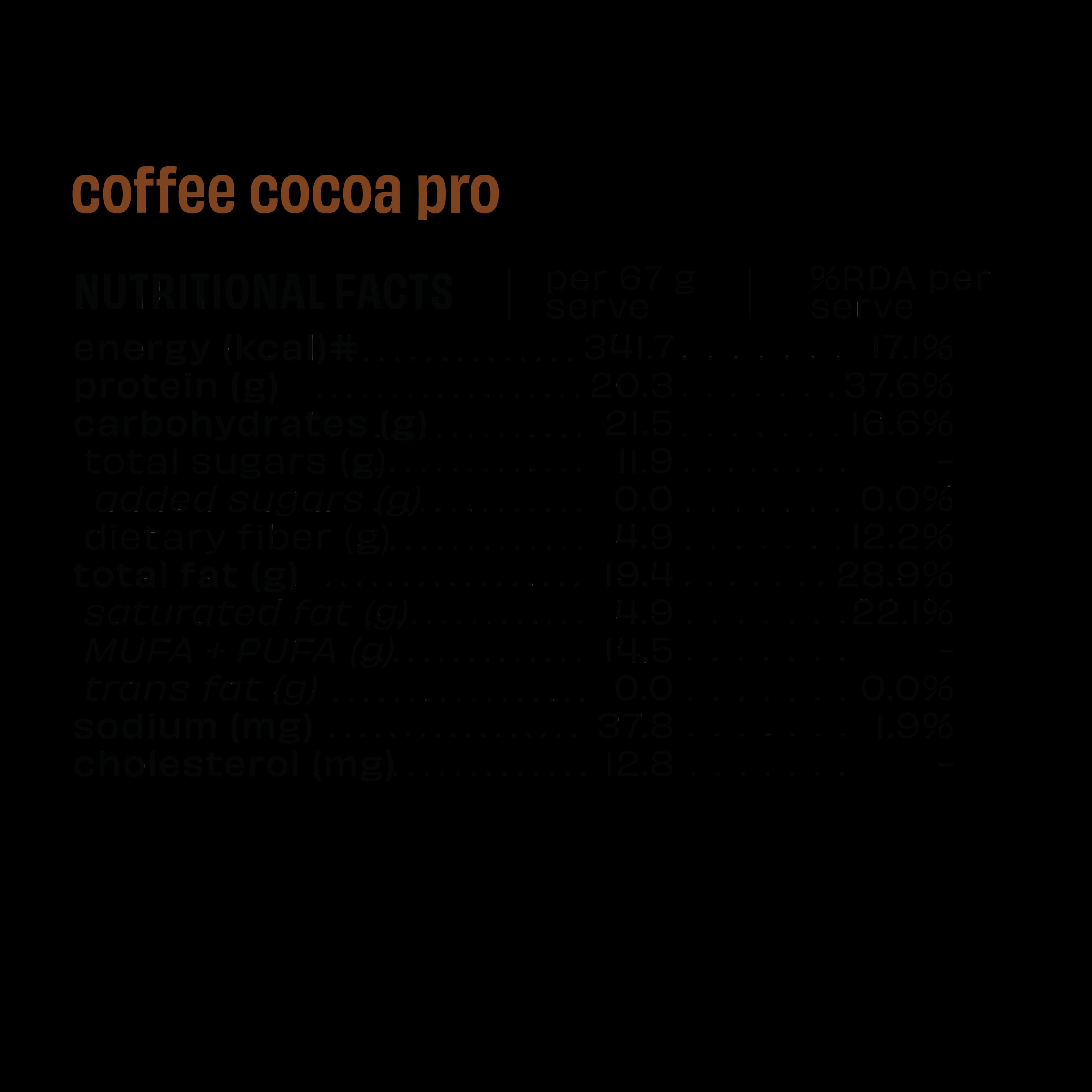 20g Protein Bar, Coffee Cocoa, Coffee Cocoa