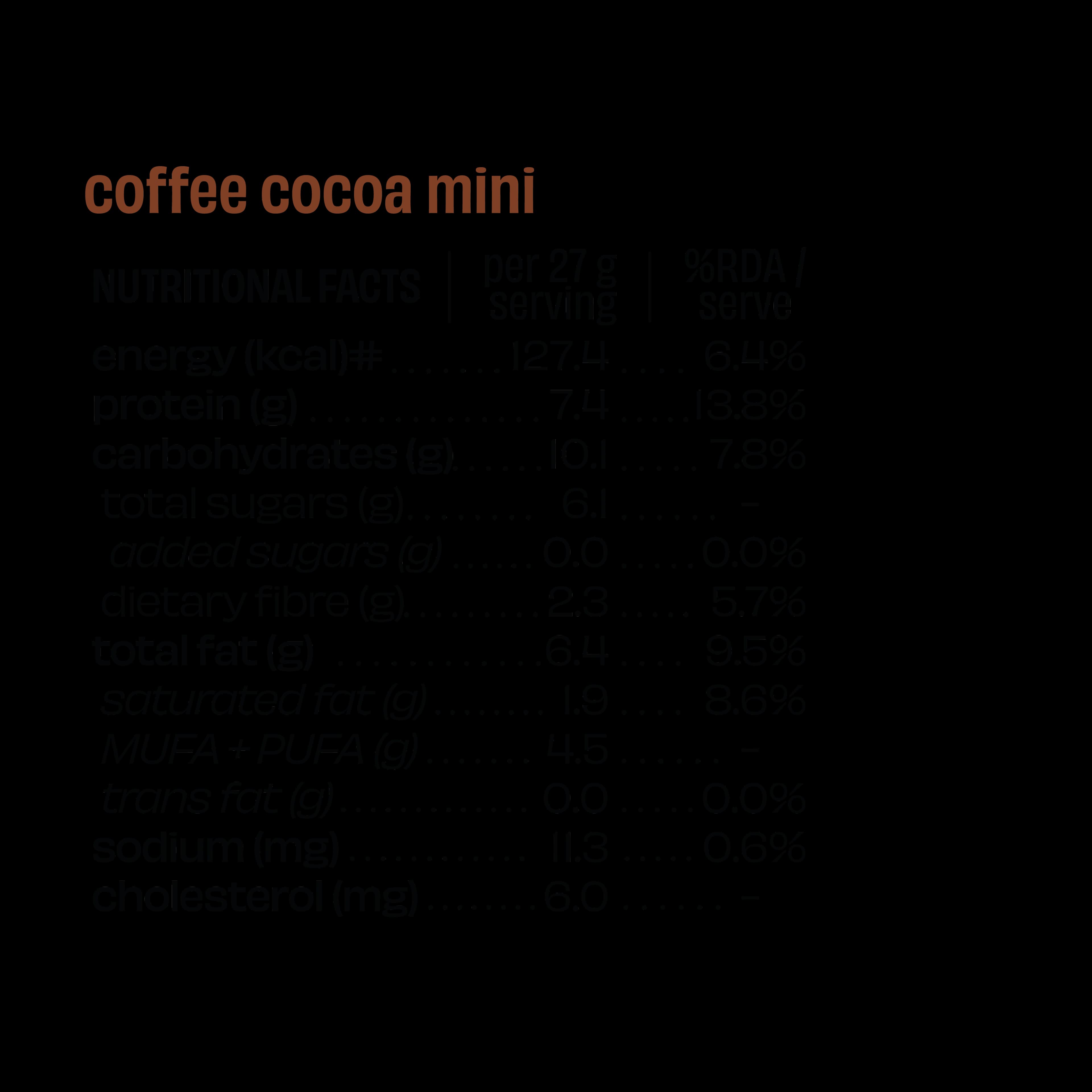 Mini Protein Bars, Coffee Cocoa, Coffee Cocoa