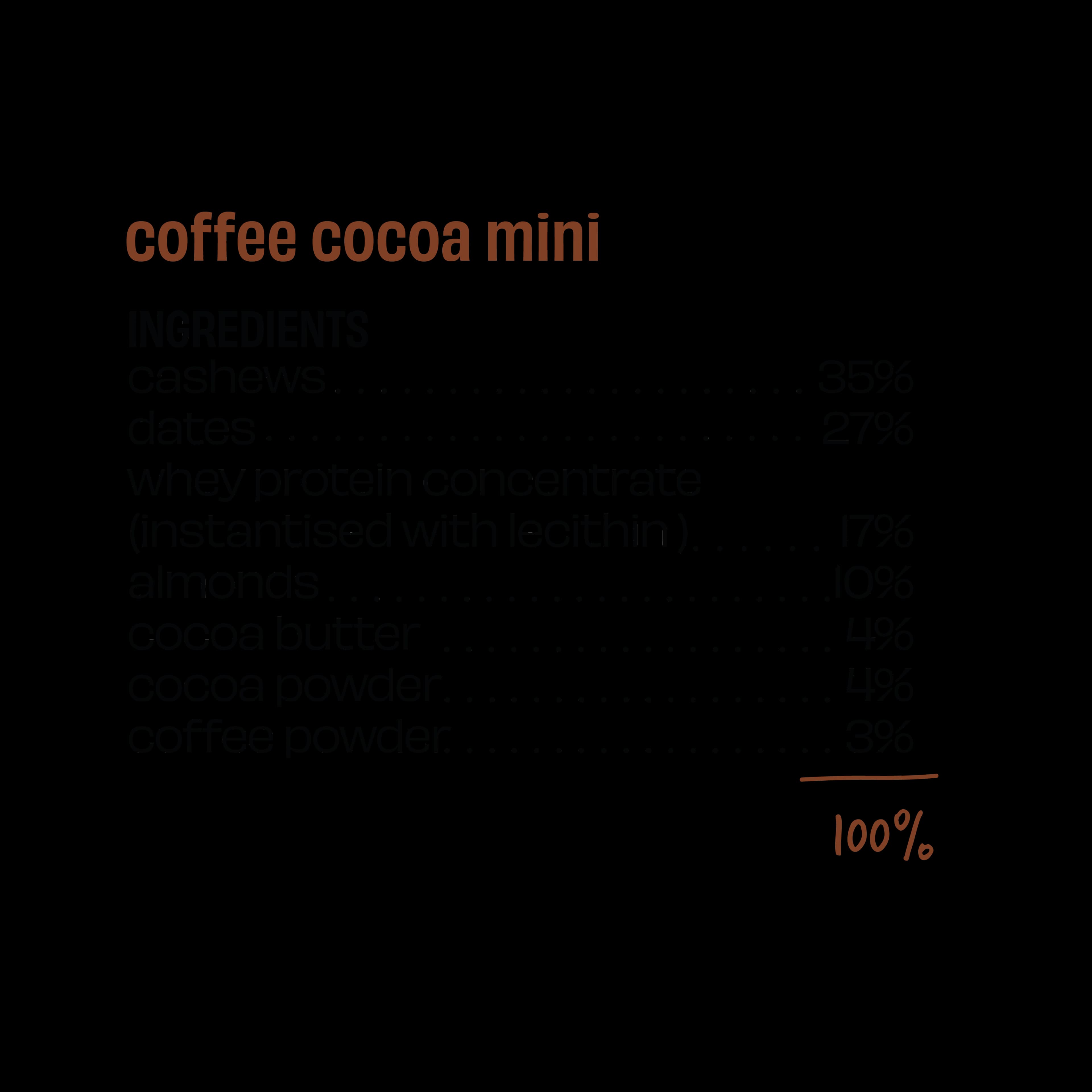 Mini Protein Bars, Coffee Cocoa, Coffee Cocoa
