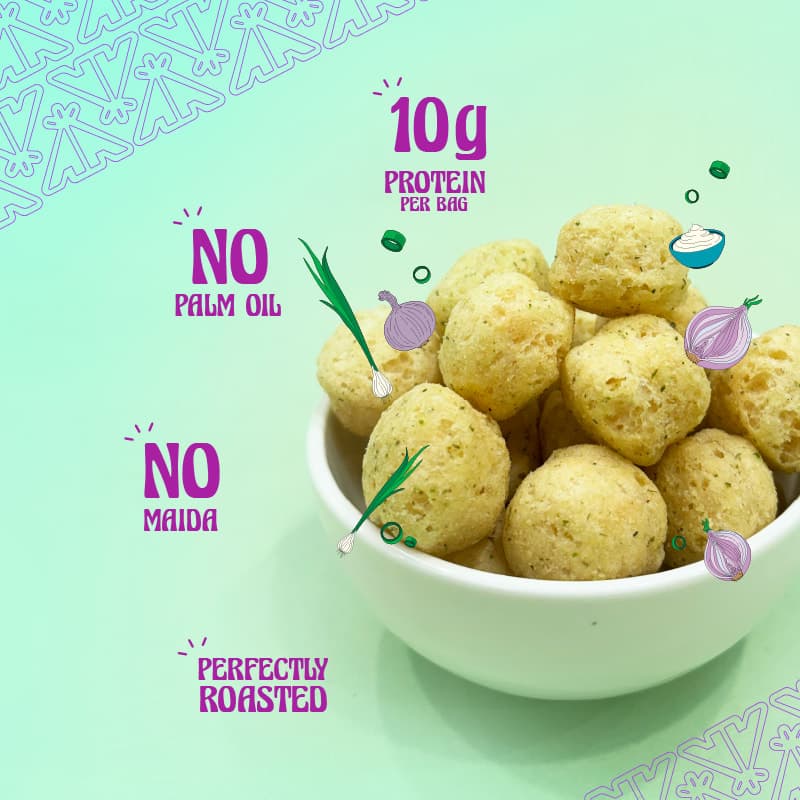 Protein Puffs, Cream & Onion, Cream & Onion